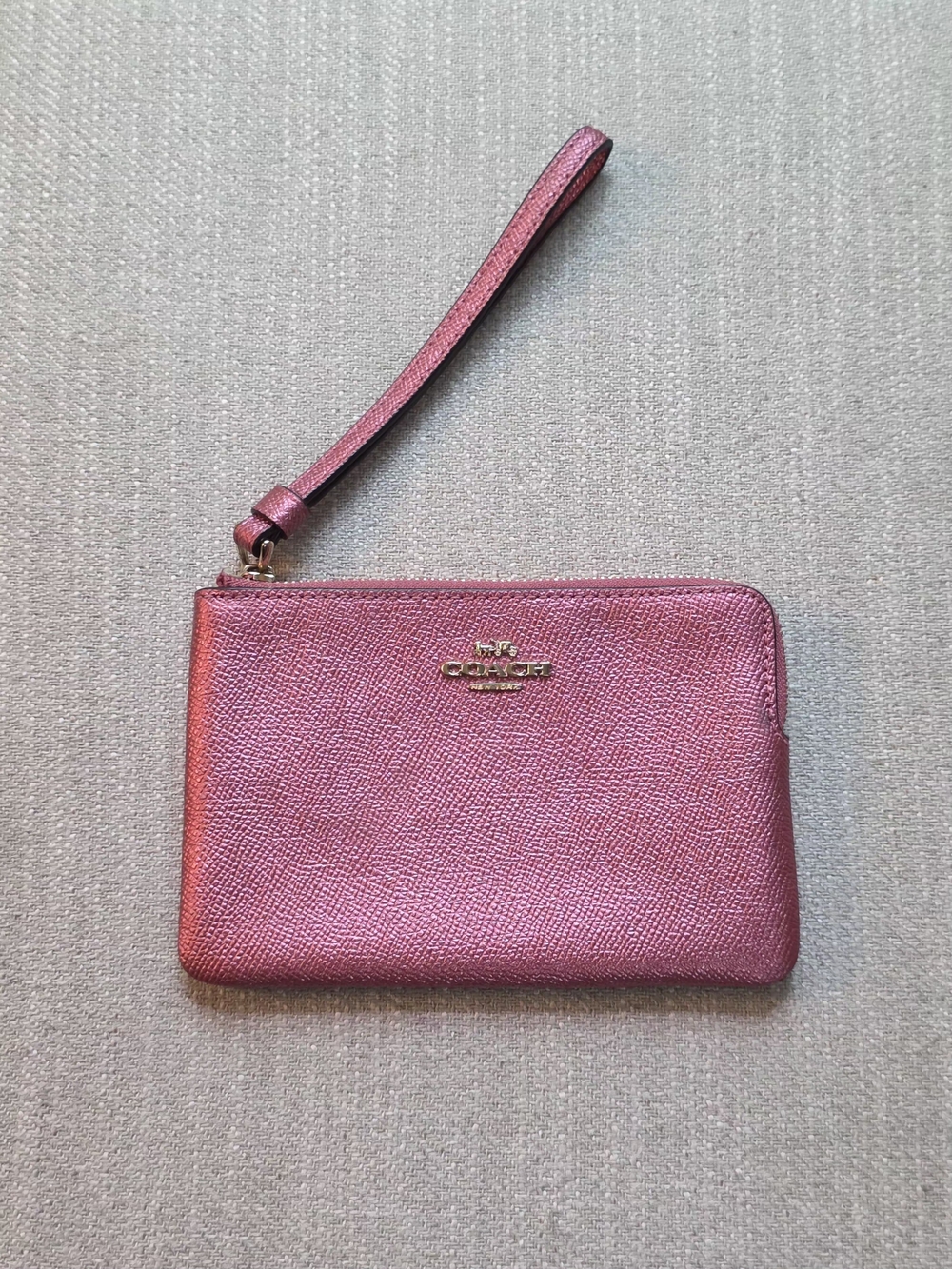 RARE Coach Pink Metallic Wristlet
